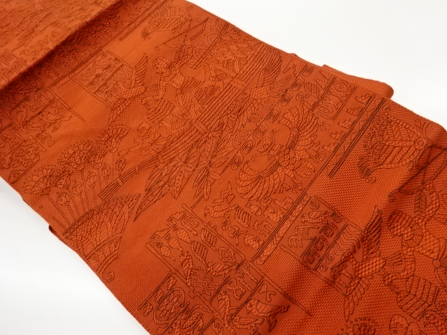 JAPANESE KIMONO / CHIKUZEN HAKATAHUNTING FIGURES / FLOWERS / PLANTS /